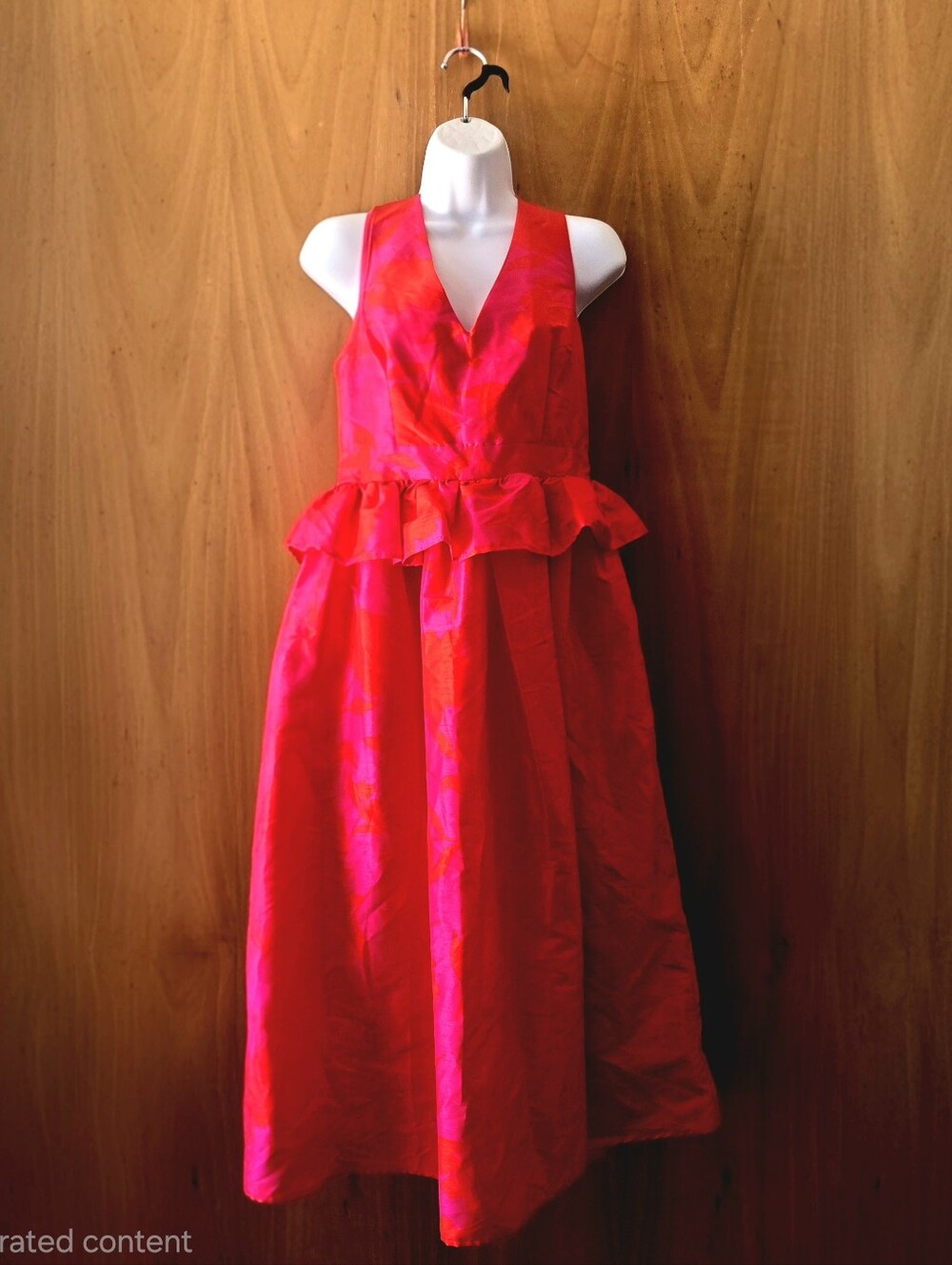 kate spade X Target Red And Rose V-Neck Peplum Dress